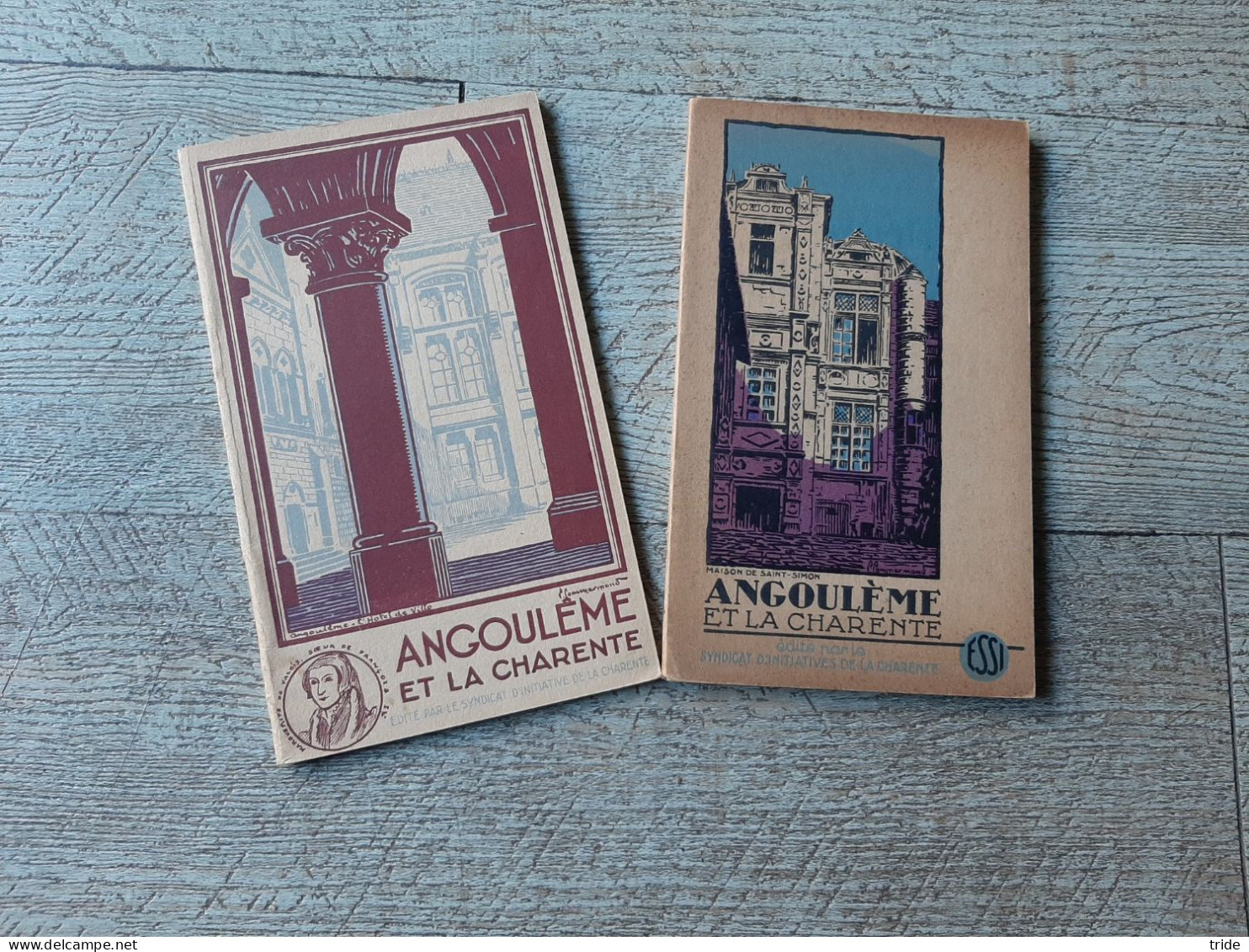 2 Guides Illustrés Du Syndicat D'initiative De Angoulême Et La Charente 1928 Et 1930 Publicités Photos Carte - Dépliants Touristiques