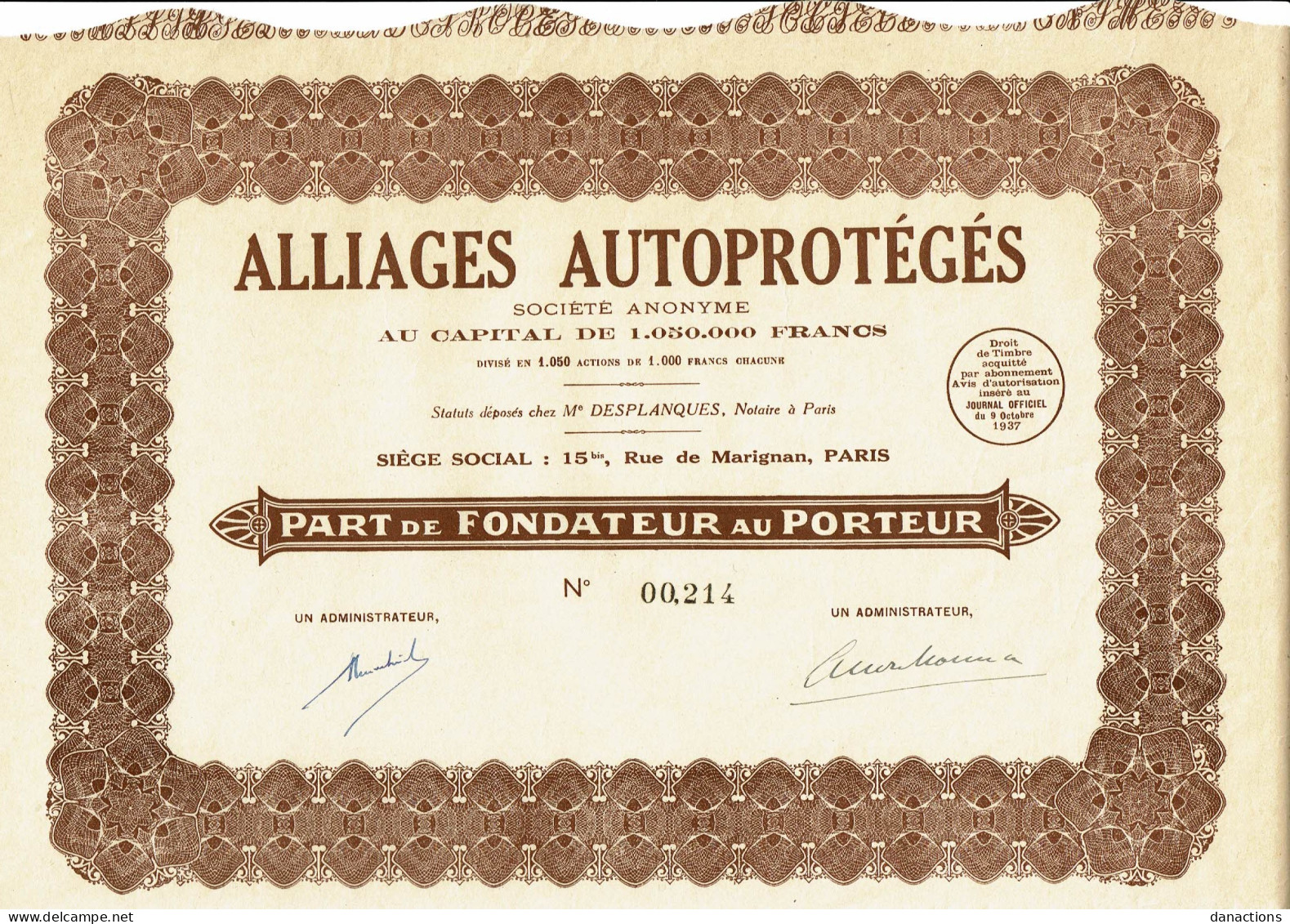 75-ALLIAGES AUTOPROTEGES.     - Other & Unclassified