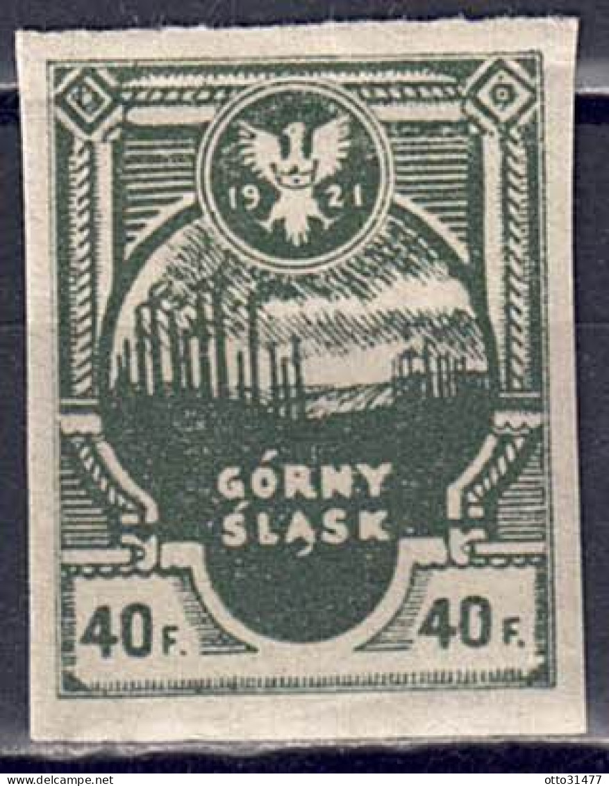 Polen Oberschlesien 1921 - Insurgenten-Ausgabe Nr. 4 B, Postfrisch ** / MNH - Other & Unclassified