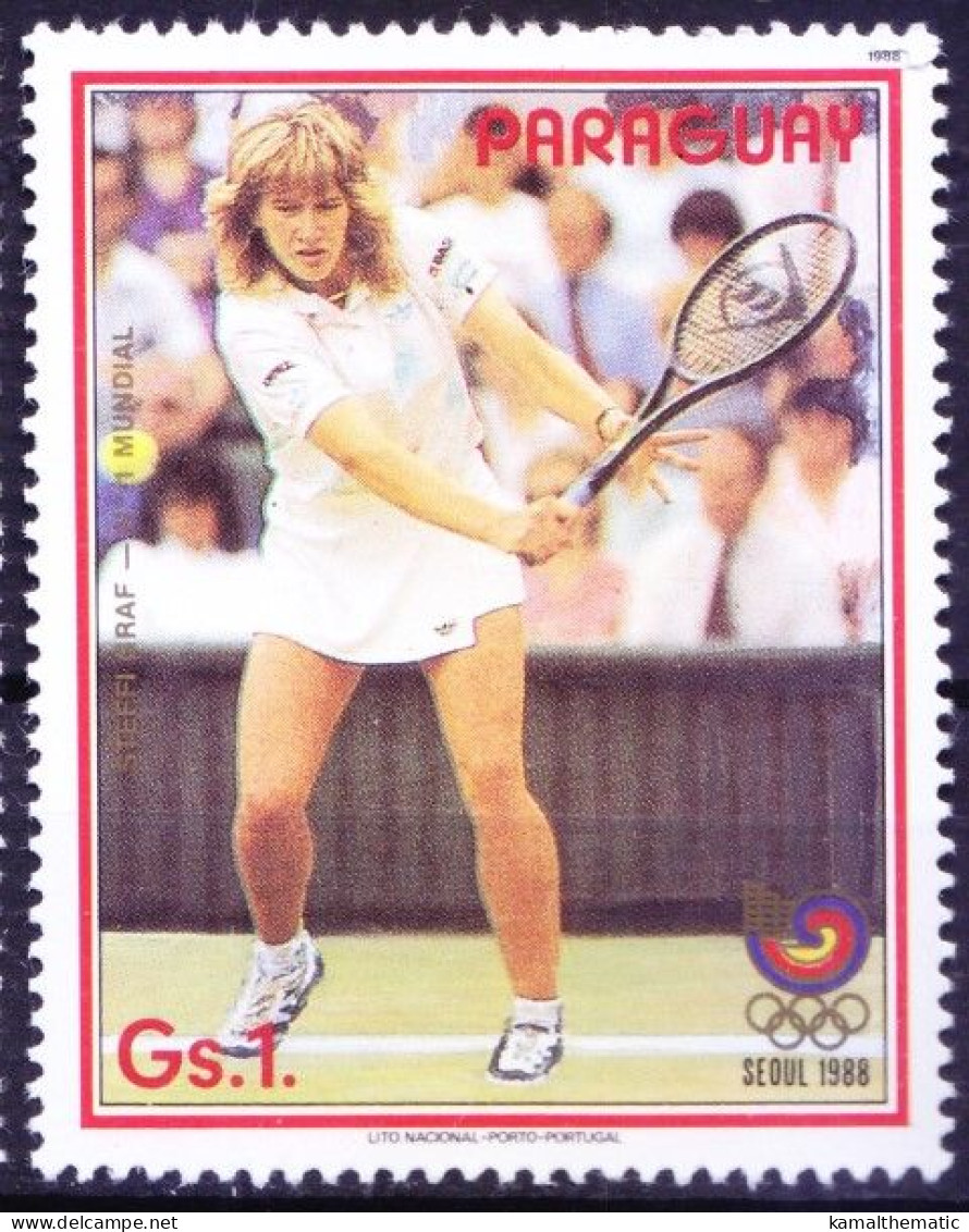 Paraguay 1988 MNH, Steffi Graf, Olympic Games, Sports, Tennis - Tennis