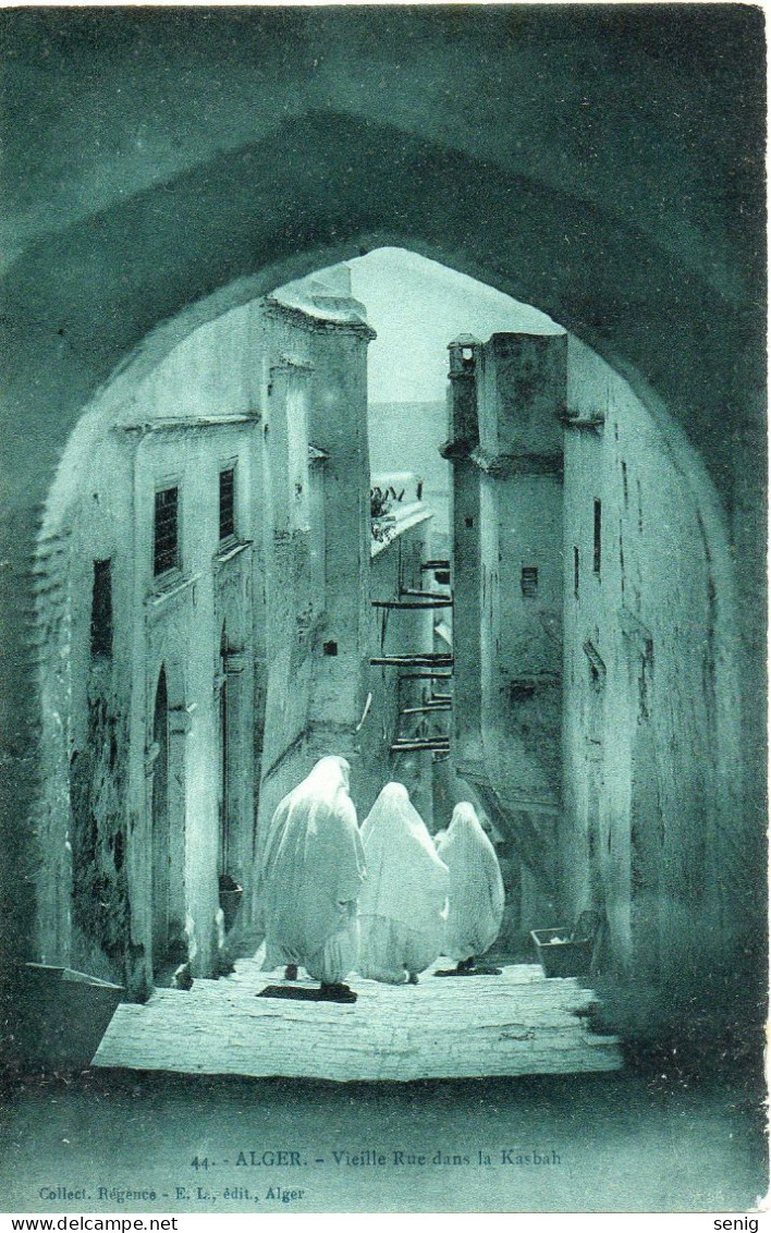 ALGERIE - ALGER - 44 - Vieille Rue Dans La Kasbah- Collection Régence E. L. édit. Alger (Leroux) - Alger