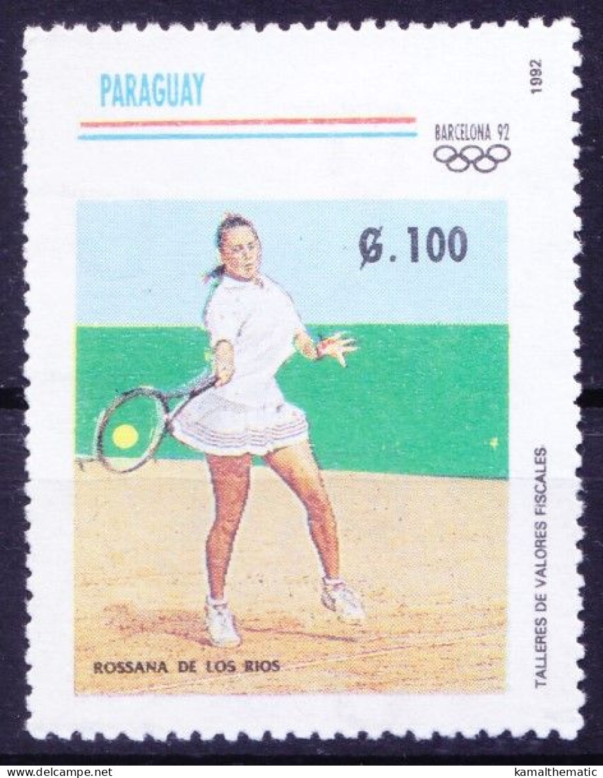 Paraguay 1992 MNH, Summer Olympic Games, Tennis, Sports - Tennis