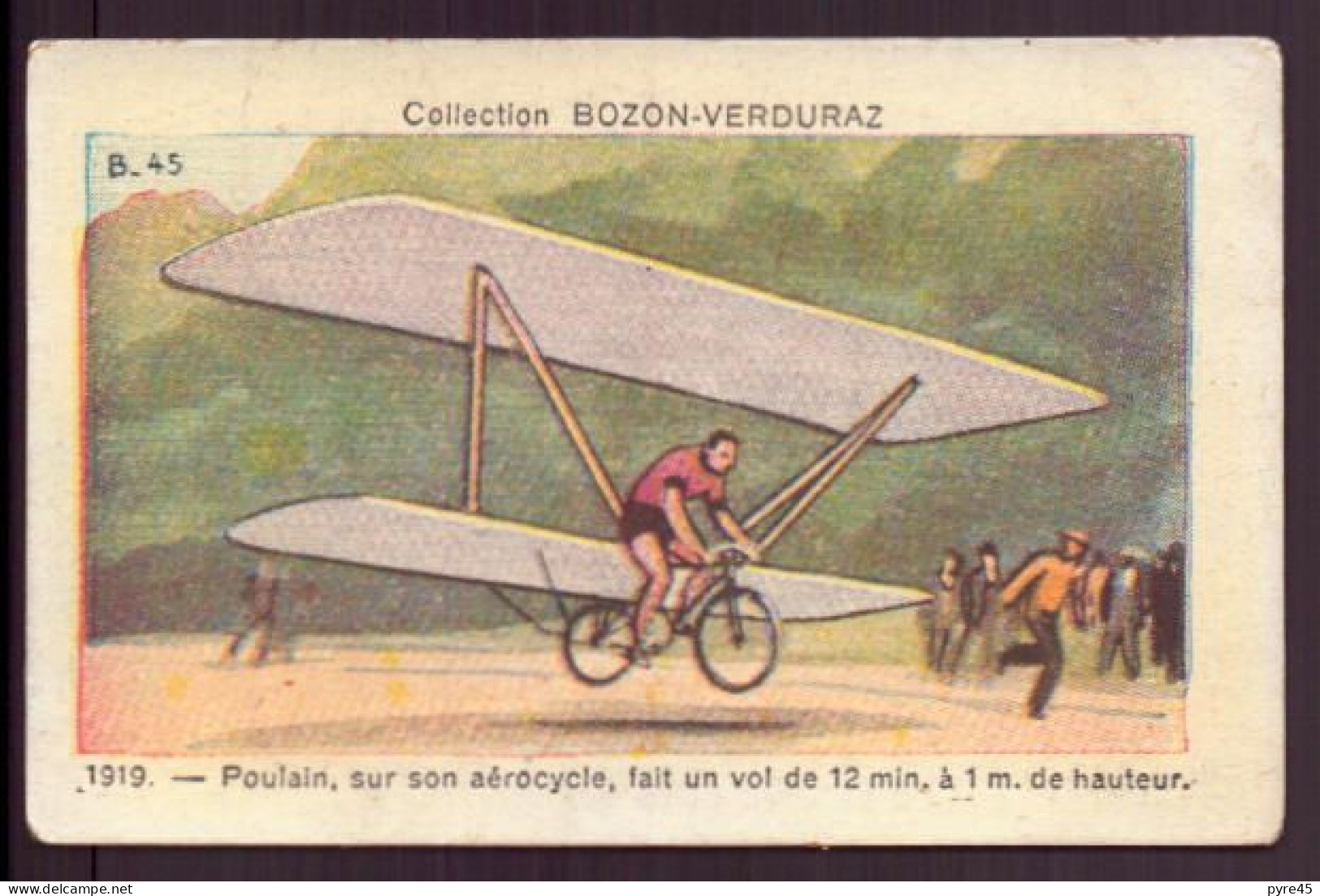Image Publicitaire " Bozon Verduraz " Poulain Sur Son Aérocycle, 1919 - Sonstige & Ohne Zuordnung