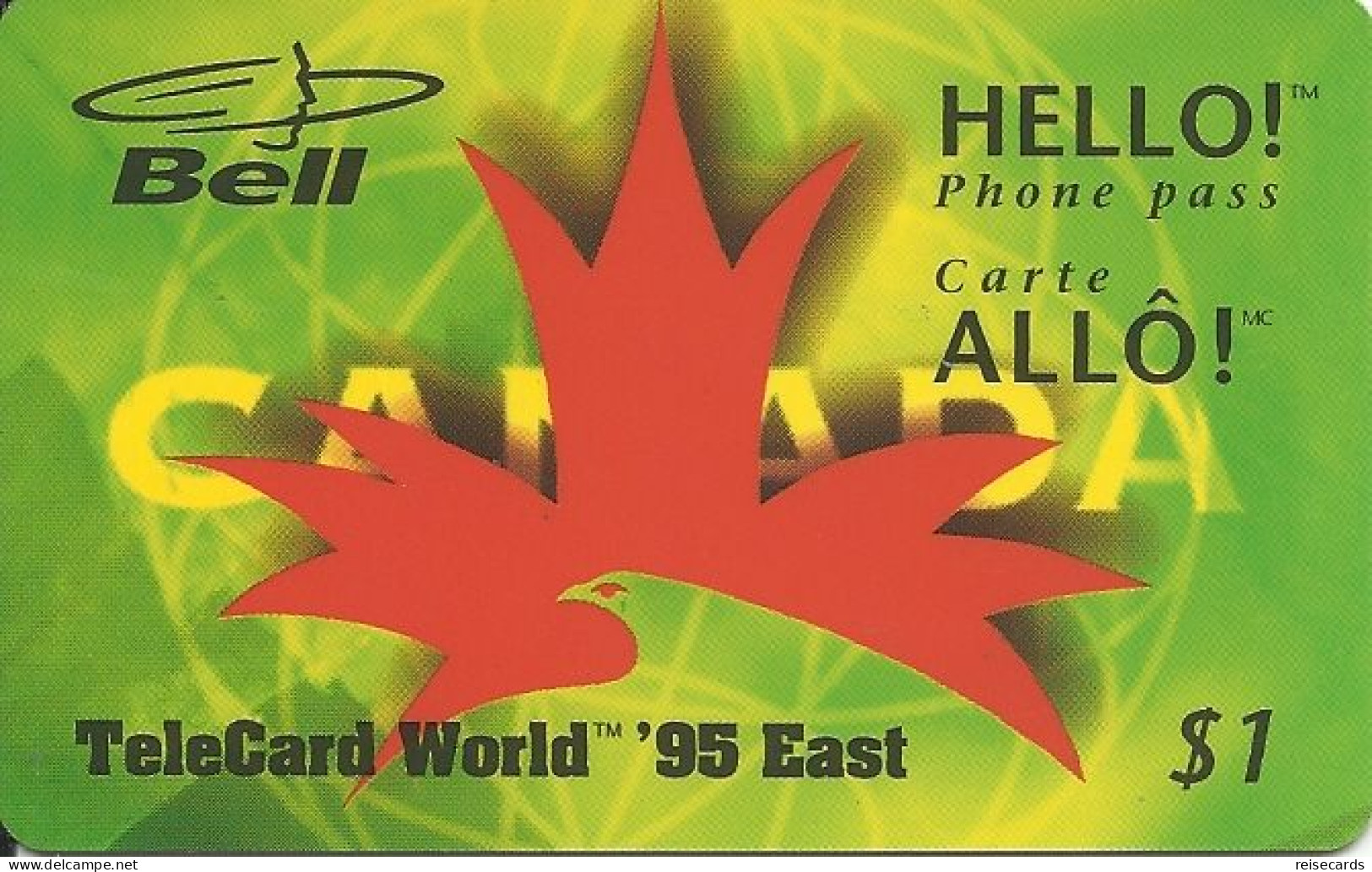 Canada: Prepaid Bell - TeleCard World '95 East Exposition New York. Mint - Canada