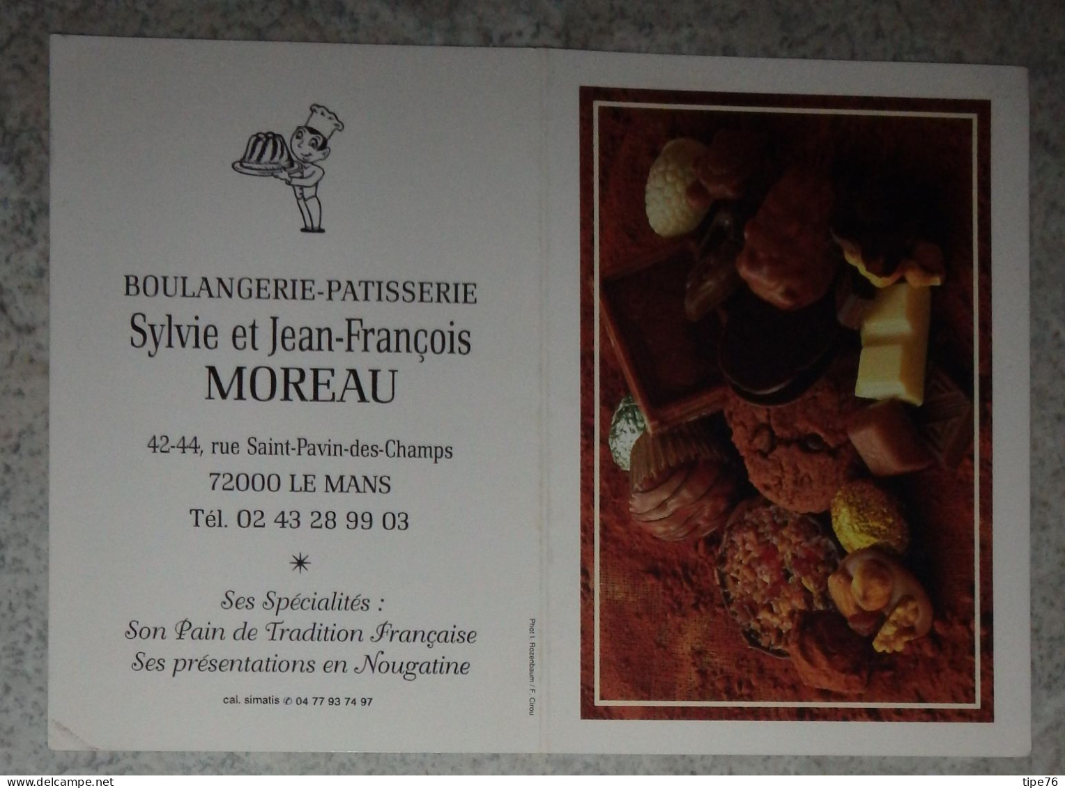 Petit Calendrier De Poche1998 Boulanger Pâtissier  Chocolat Le Mans Sarthe - Kleinformat : 1991-00