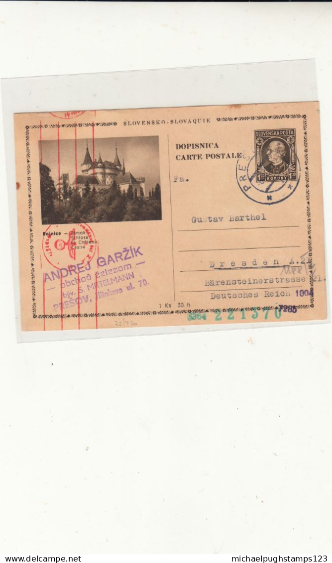 Czechoslovakia / Illustrated Stationery Postcards / Germany / Censorship - Other & Unclassified