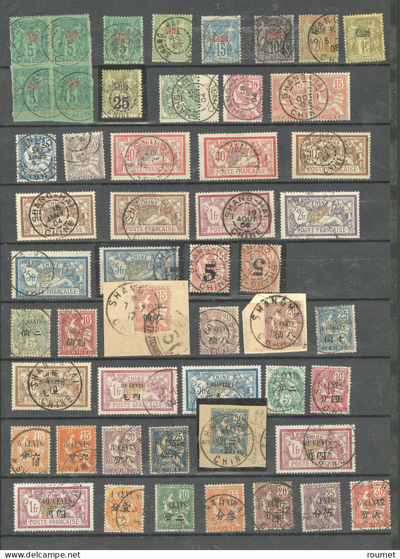 Shang-Hai. Collection. 1894-1922 (Poste, Taxe), Obl Choisies, Doubles Et Mill., Bel Ensemble. - TB - Other & Unclassified