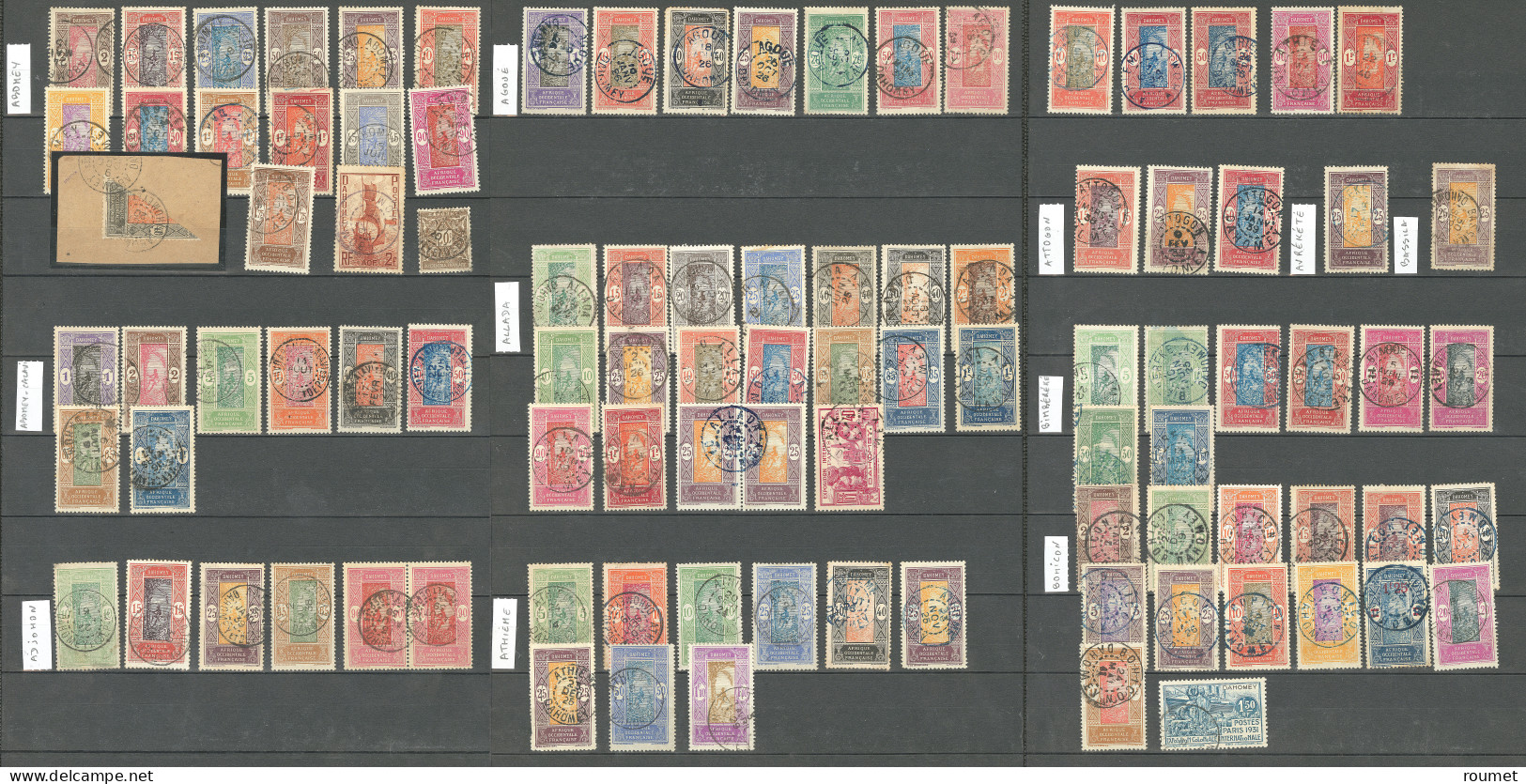Collection. 1913-1941 (Poste, PA, Taxe), Obl Choisies De Petits Bureaux Entre Abomey Et Zivié, + Divers Coupés. - TB - Other & Unclassified