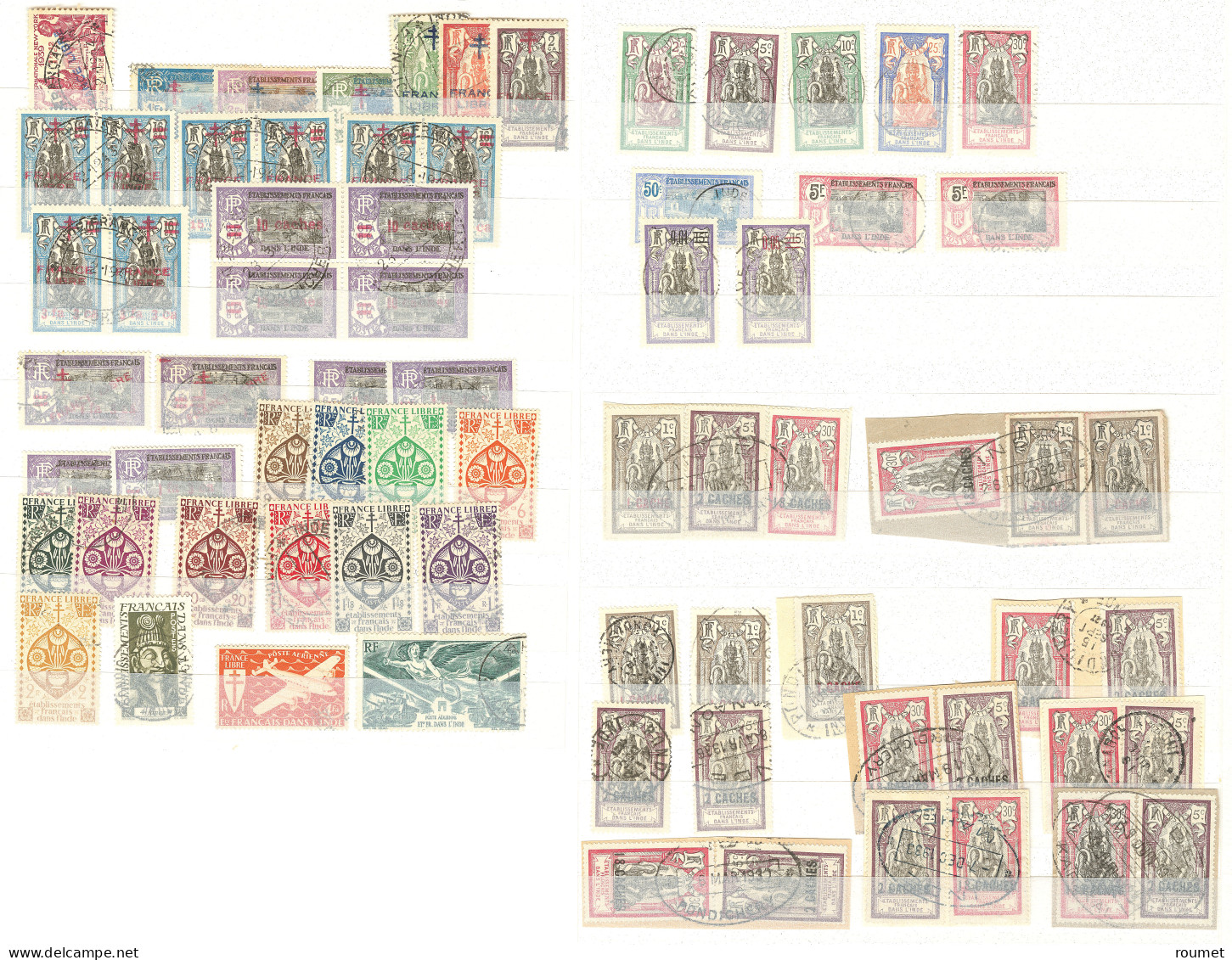 Collection. 1914-1946, Doubles Et Obl Choisies. - TB - Autres & Non Classés