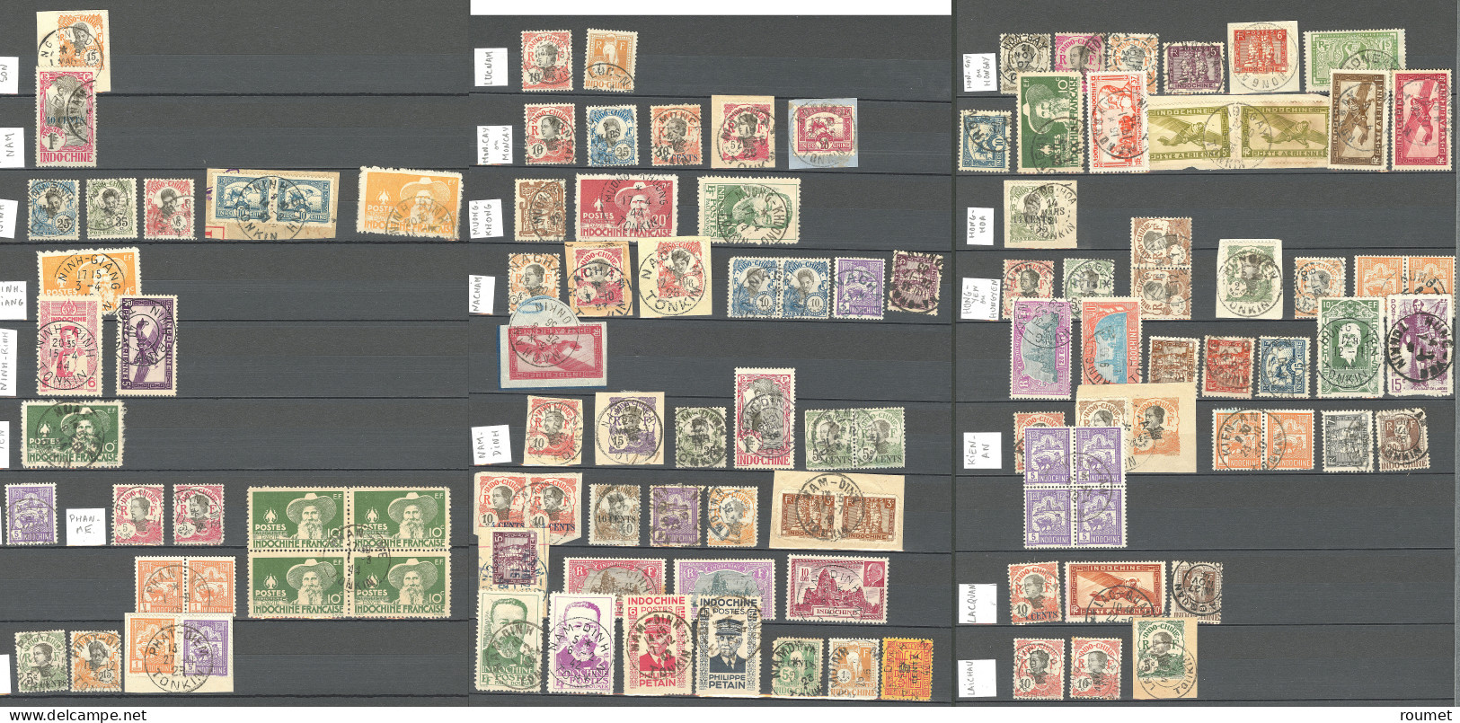 Collection. 1907-1945 (Poste, PA, Taxe), Obl Choisies De Petits Bureaux Du Tonkin Entre Backan Et Yen-Minh. - TB Ou B - Otros & Sin Clasificación