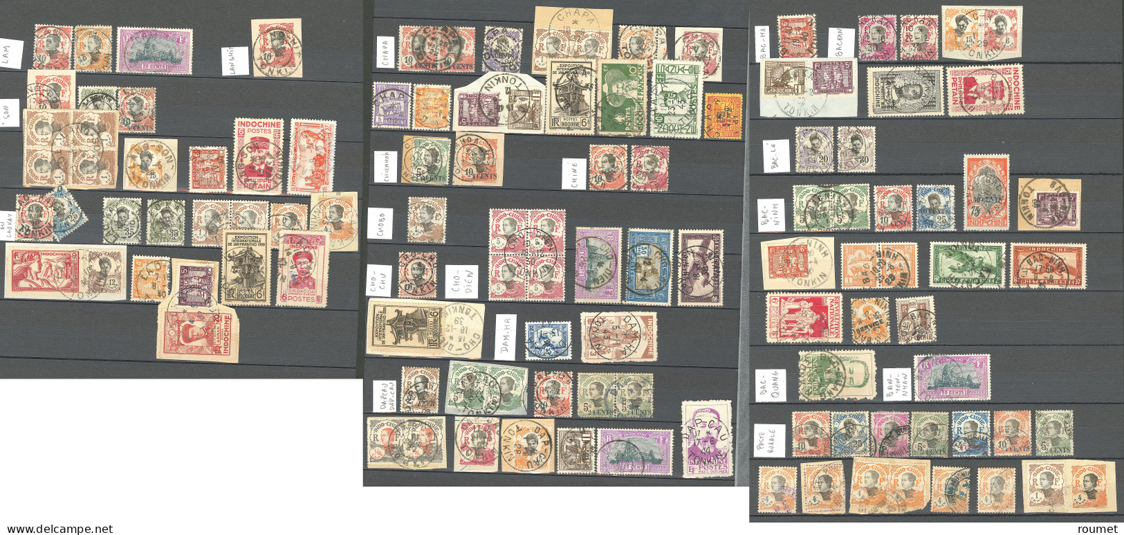 Collection. 1907-1945 (Poste, PA, Taxe), Obl Choisies De Petits Bureaux Du Tonkin Entre Backan Et Yen-Minh. - TB Ou B - Autres & Non Classés