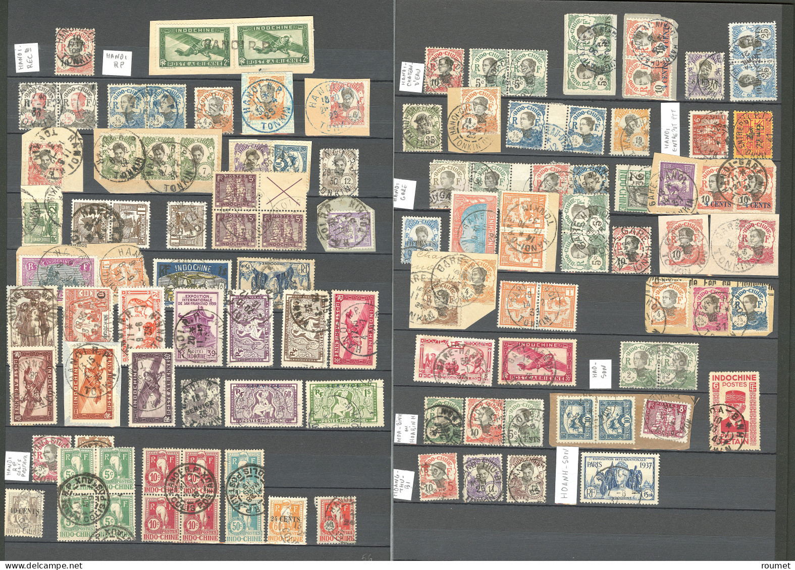 Collection. 1907-1945 (Poste, PA, Taxe), obl choisies de petits bureaux du Tonkin entre Backan et Yen-Minh. - TB ou B
