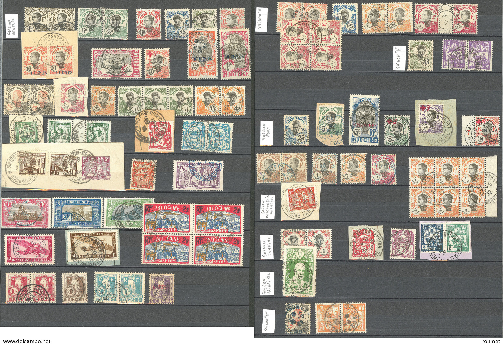Collection. 1907-1945, obl choisies de petits bureaux de chine entre Anhoa et Xuanloc. - TB ou B