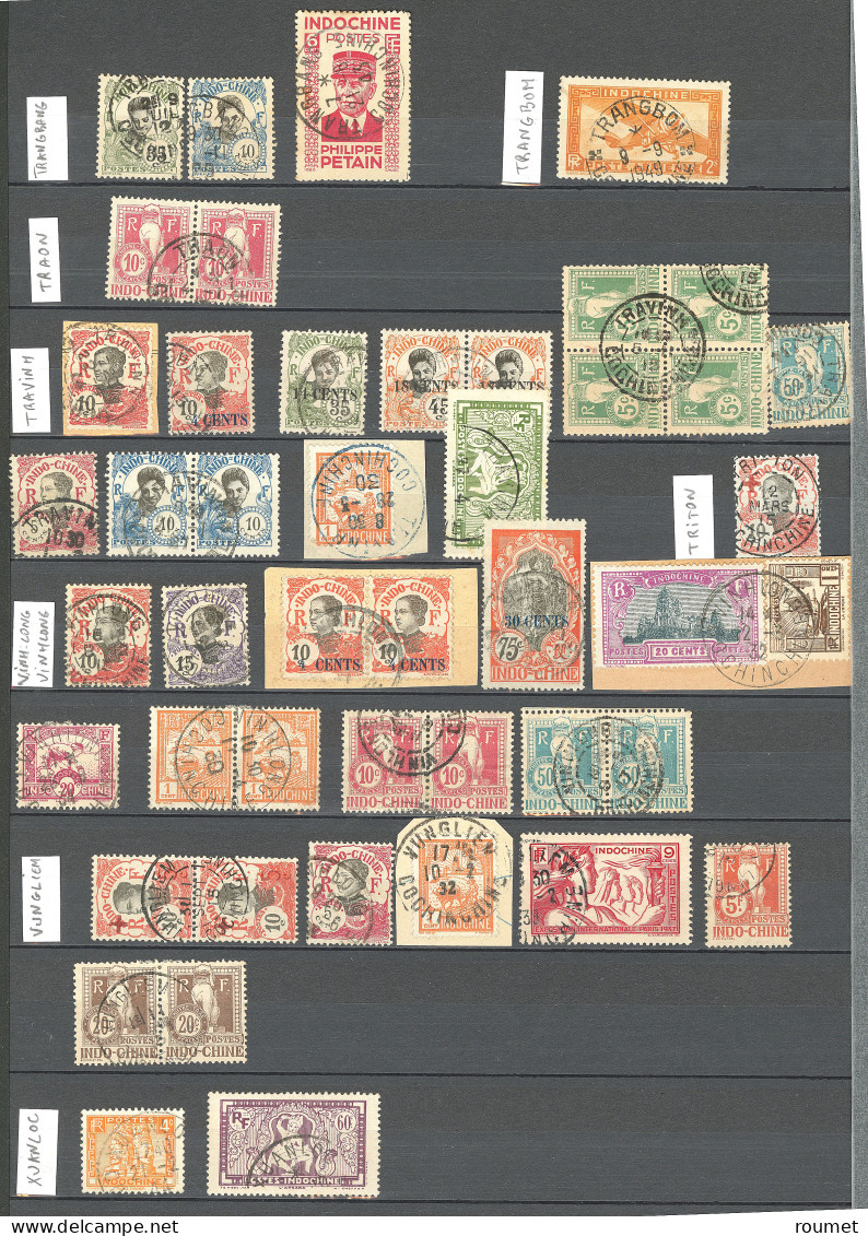 Collection. 1907-1945, obl choisies de petits bureaux de chine entre Anhoa et Xuanloc. - TB ou B