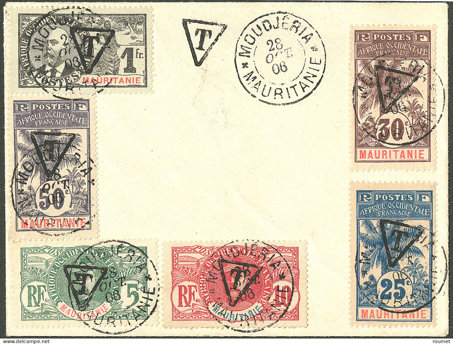 Lettre Taxe. Cad "Moudjeria", Sur N°1 + 2 + 4 + 5 + 7 + 8, Sur Enveloppe, 1906. - TB. - R - Sonstige & Ohne Zuordnung
