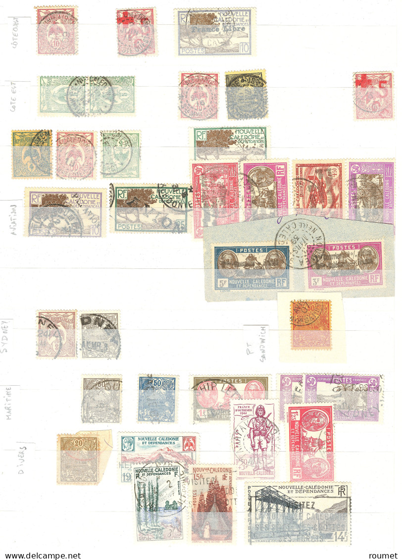 Collection. 1915-1971 (Poste, PA, Taxe), obl choisies dont petits bureaux entre Bouloupari et Yaté. - TB