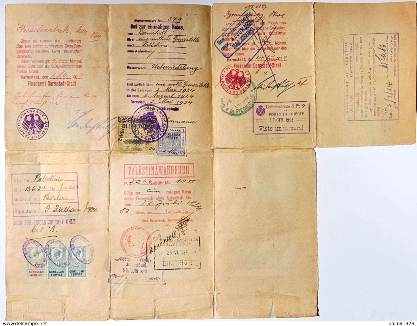 1924 German Nansen Passport - Historische Documenten