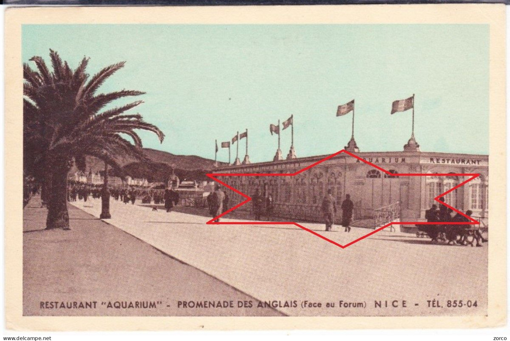 NICE. Restaurant "AQUARIUM". Promenade Des Anglais (Face Au FORUM). - Cafés, Hotels, Restaurants