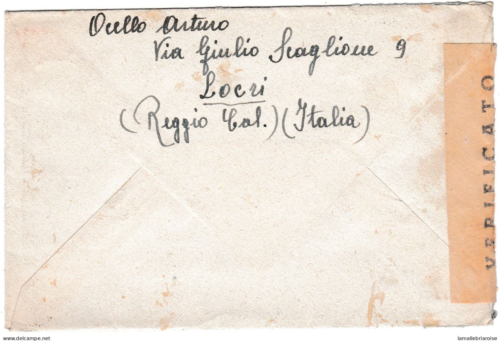 Italie, Enveloppe Avec Courrier De Locri Du 25/01/46 Pour Dijon, Marques De Censure - Militaire Post (PM)