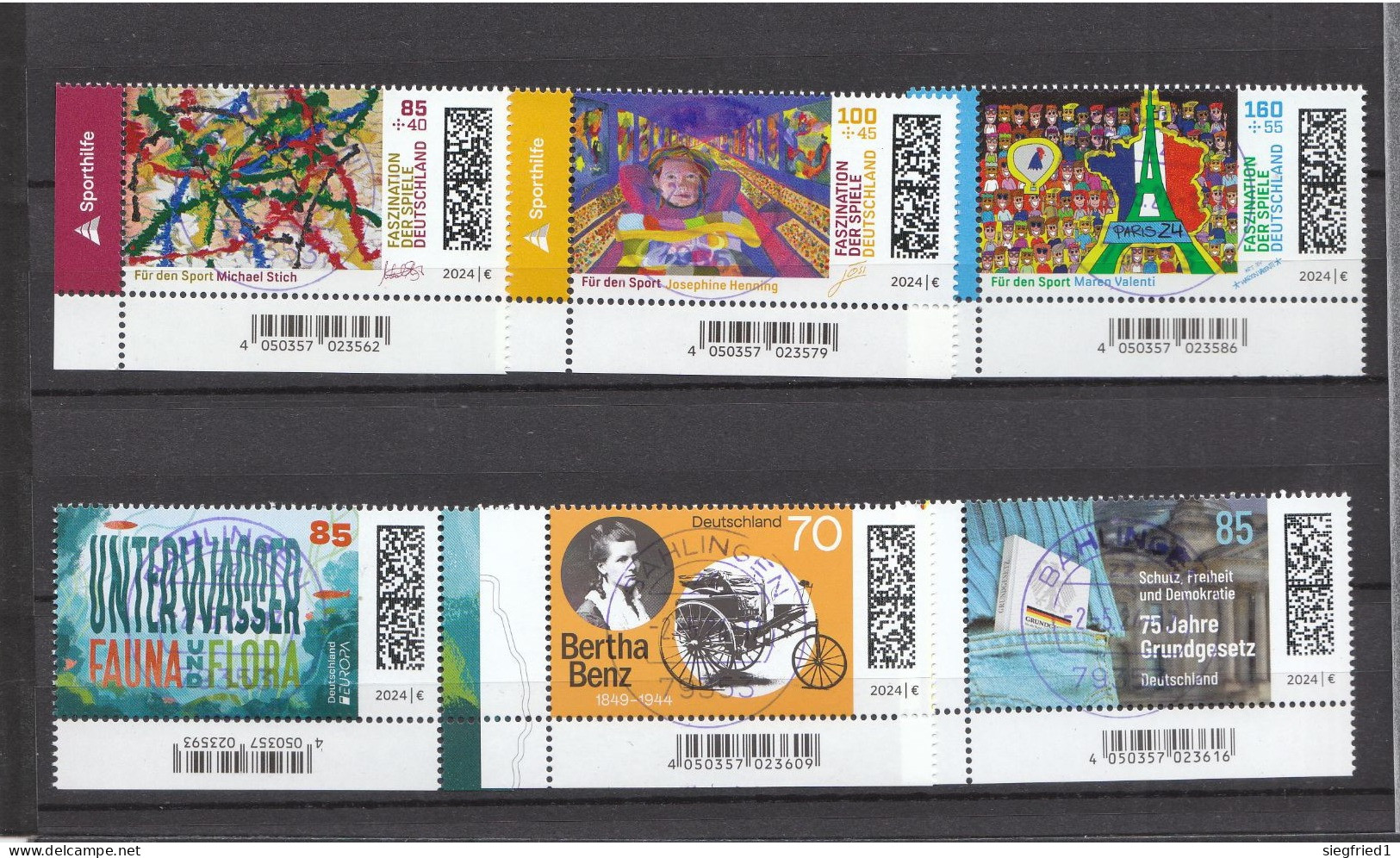 Deutschland BRD  Gestempelt   3825-3830, 3828 Strichkodierung Kopfstehend ,   Alle  Neuausgaben   2.5.2024 - Used Stamps