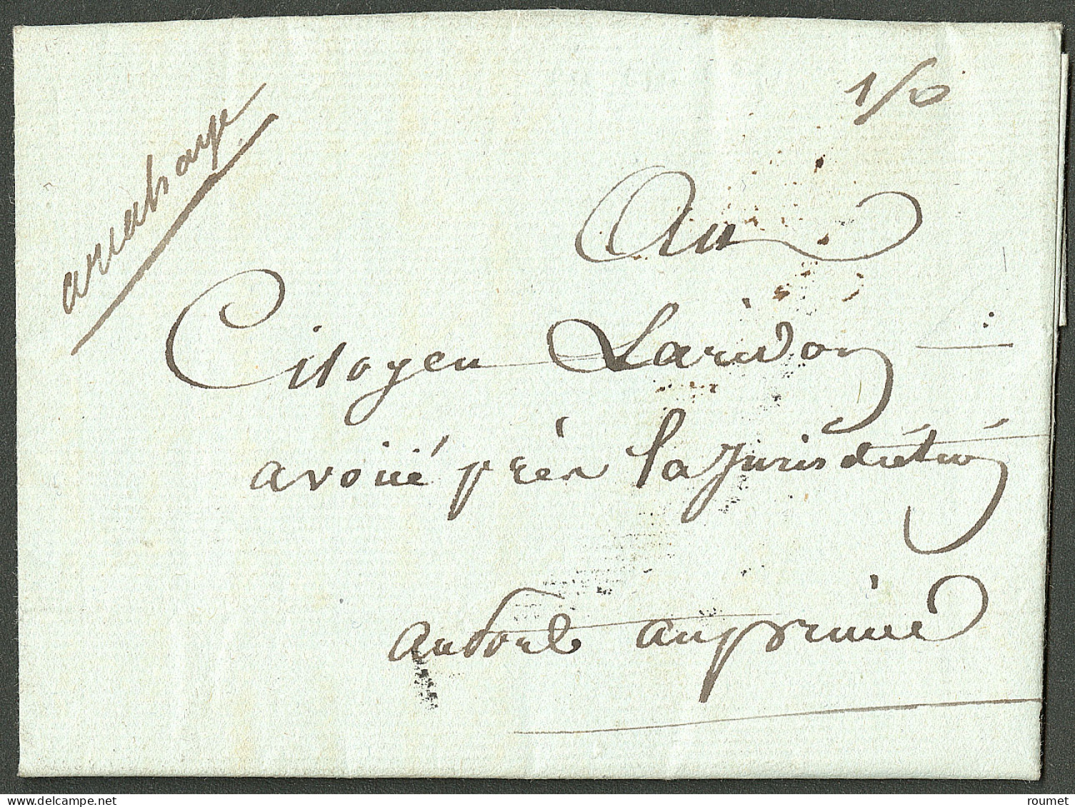 Lettre Arcahay (Jamet N°4). Lettre Avec Texte Daté Du 20 Août 1793 Pour Port Au Prince. - TB. - R - Haiti