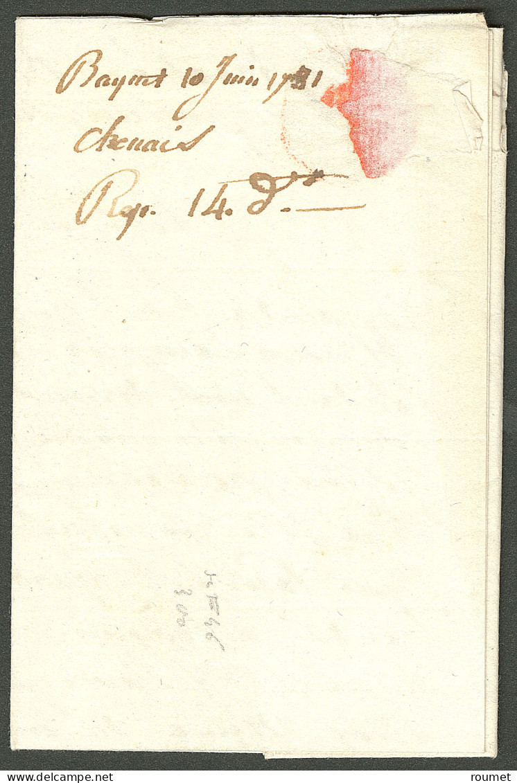 Lettre Bayenet (Jamet N°1). Lettre Avec Texte Daté Du 10 Juin 1781 Pour Port Au Prince. - TB. - R - Haiti