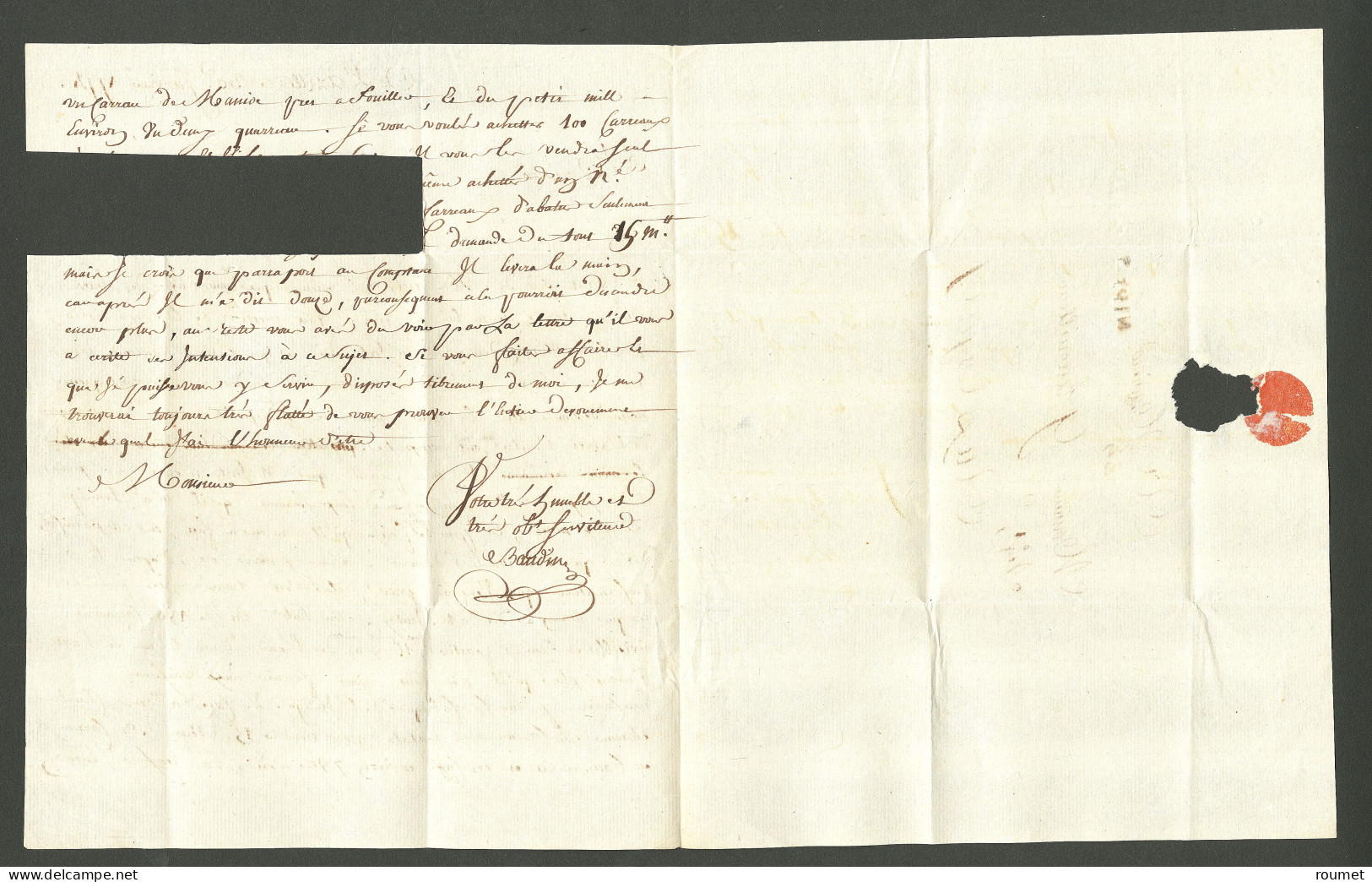 Lettre Nippes (Jamet N°1). Lettre Avec Texte Daté à L'Azille Le 30 Janvier 1774 Pour Les Cayes. - Haïti