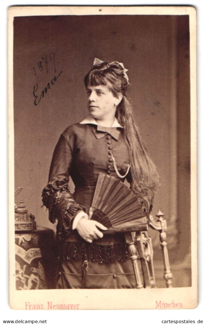 11 Fotografien Franz Werner, München, Portrait Emma von Müller, Edle von Seehof, Fotos von 1870-1887, teils Koloriert 