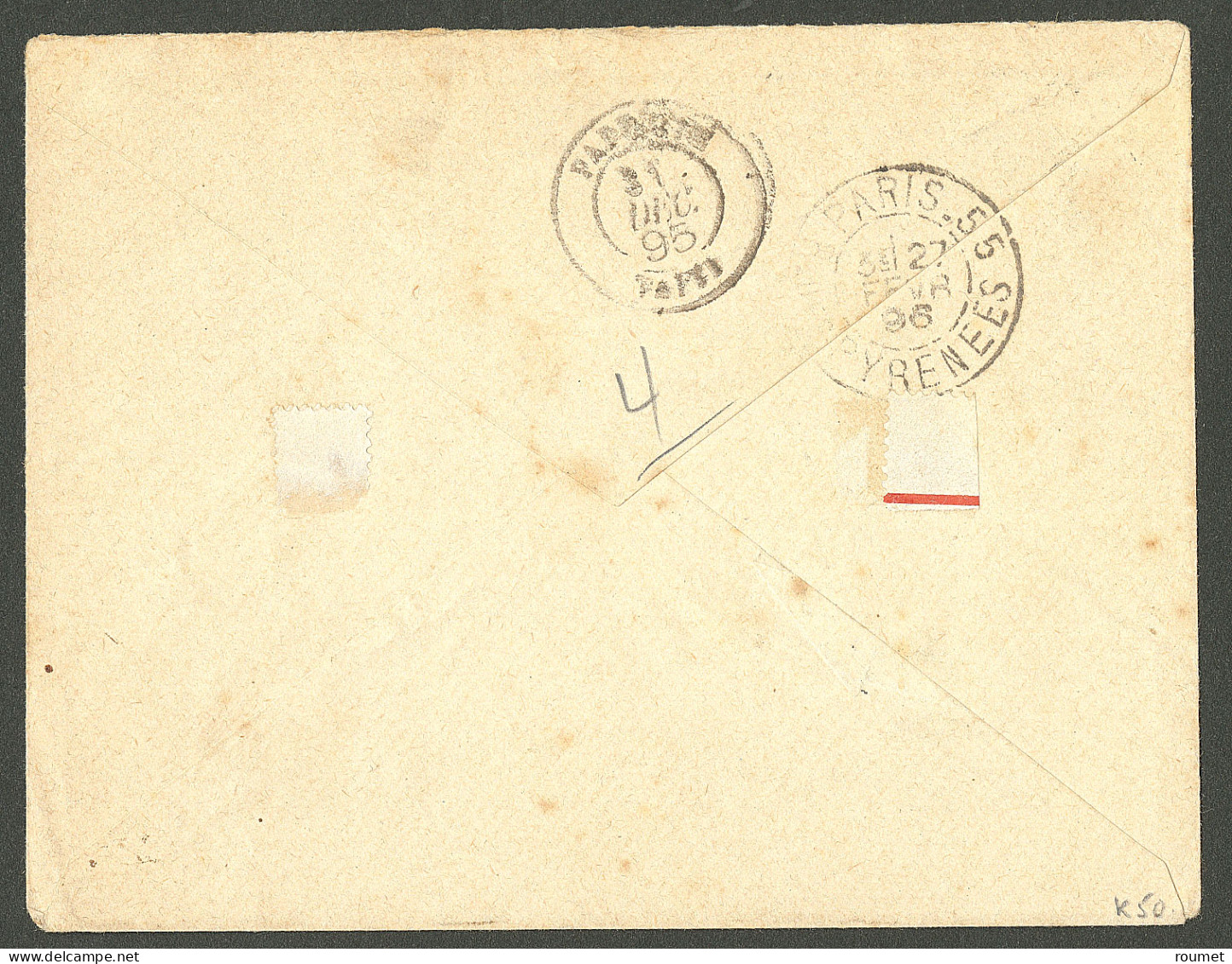 Lettre Cad "Taiohaé/Taiti". No 12 + Océanie N°4 Paire, Sur Enveloppe Pour Paris, 1896. - TB. - R - Autres & Non Classés
