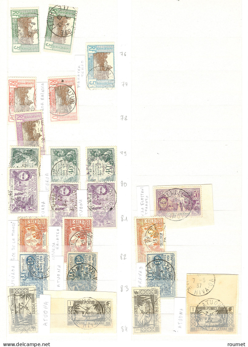 Collection. Océanie 1913-1956 (Poste, PA), Nombreuses Obl Choisies De Petits Bureaux Entre Huahine Et Uturoa . - TB - Autres & Non Classés