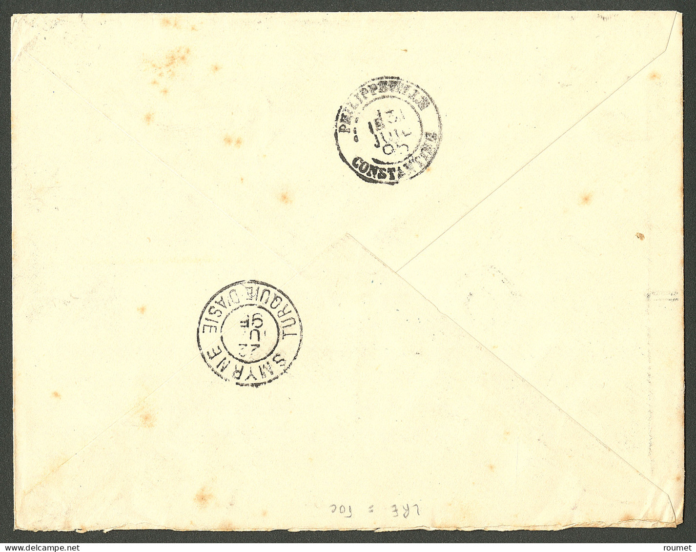 Lettre Cad "Vathy/Samos". Nos 5 Type II + 6 + 7 Sur Enveloppe Recomm. Pour Philippeville, 1895. - TB - Altri & Non Classificati