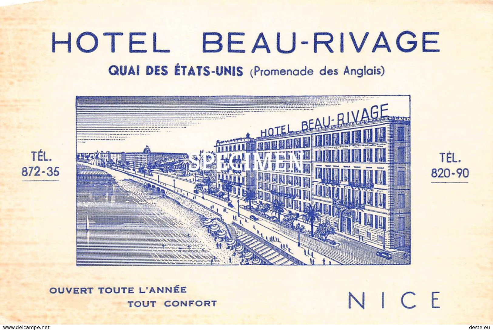 Image Du Hôtel Beau-Rivage - Nice - Cafés, Hoteles, Restaurantes