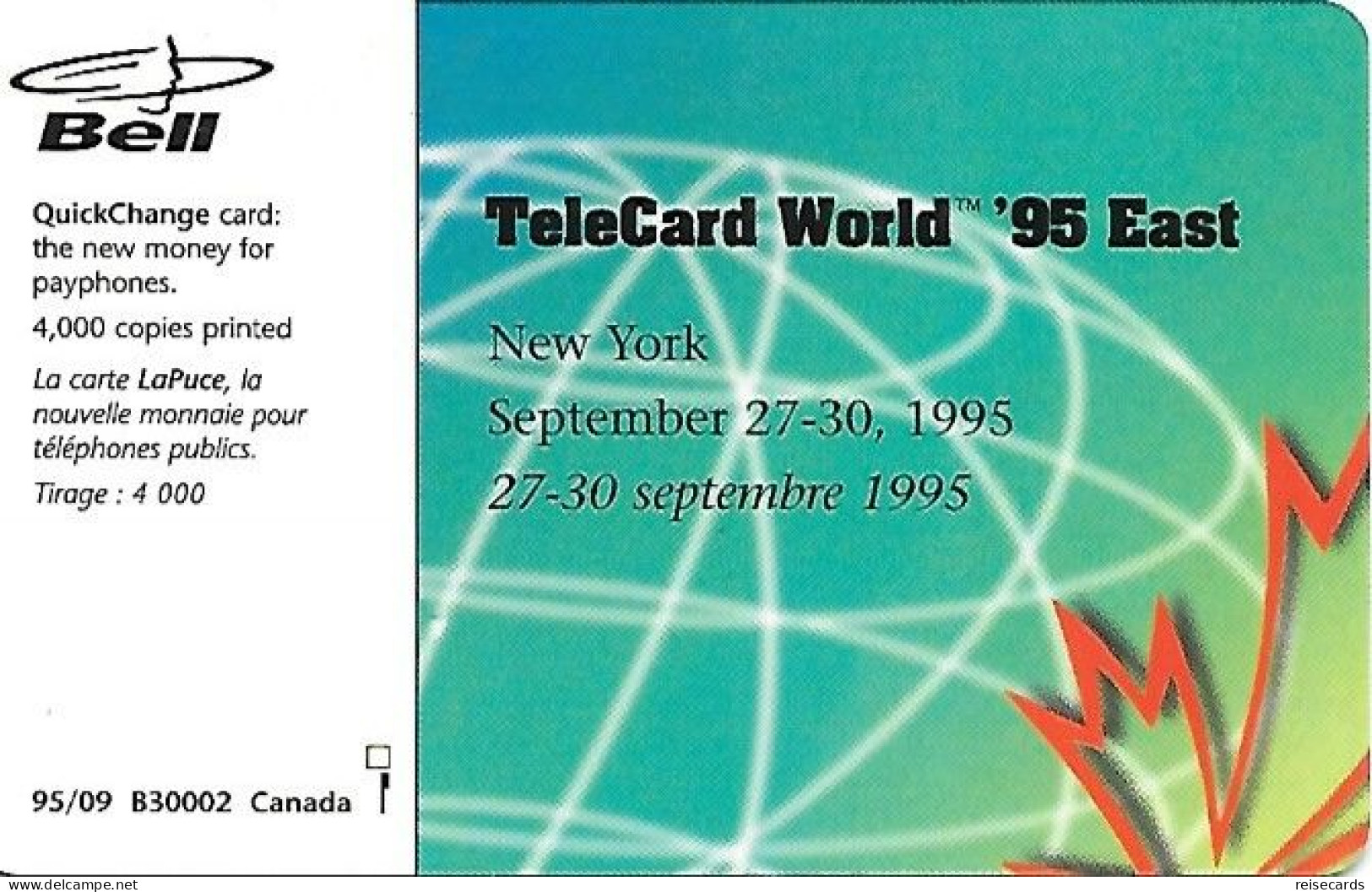 Canada: Bell - TeleCard World '95 East Exposition New York. Mint - Kanada