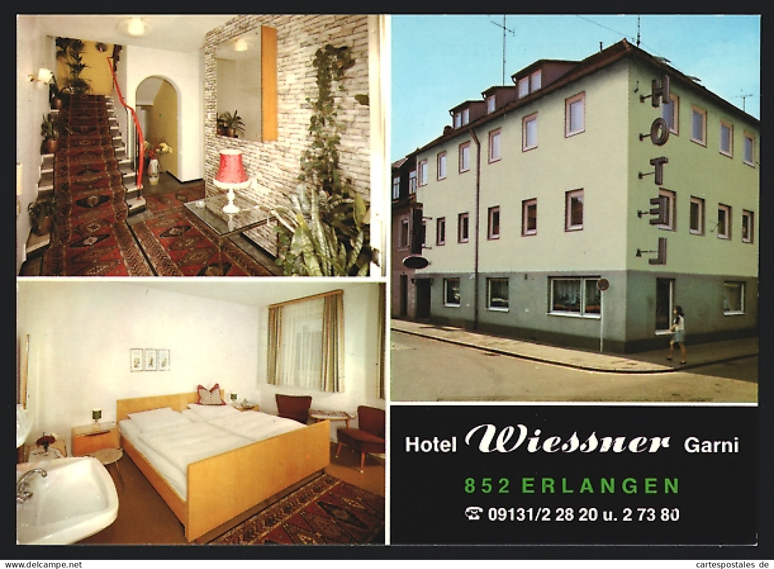 AK Erlangen, Hotel Wiessner Garni, Aussen- Und Innenansichten  - Erlangen