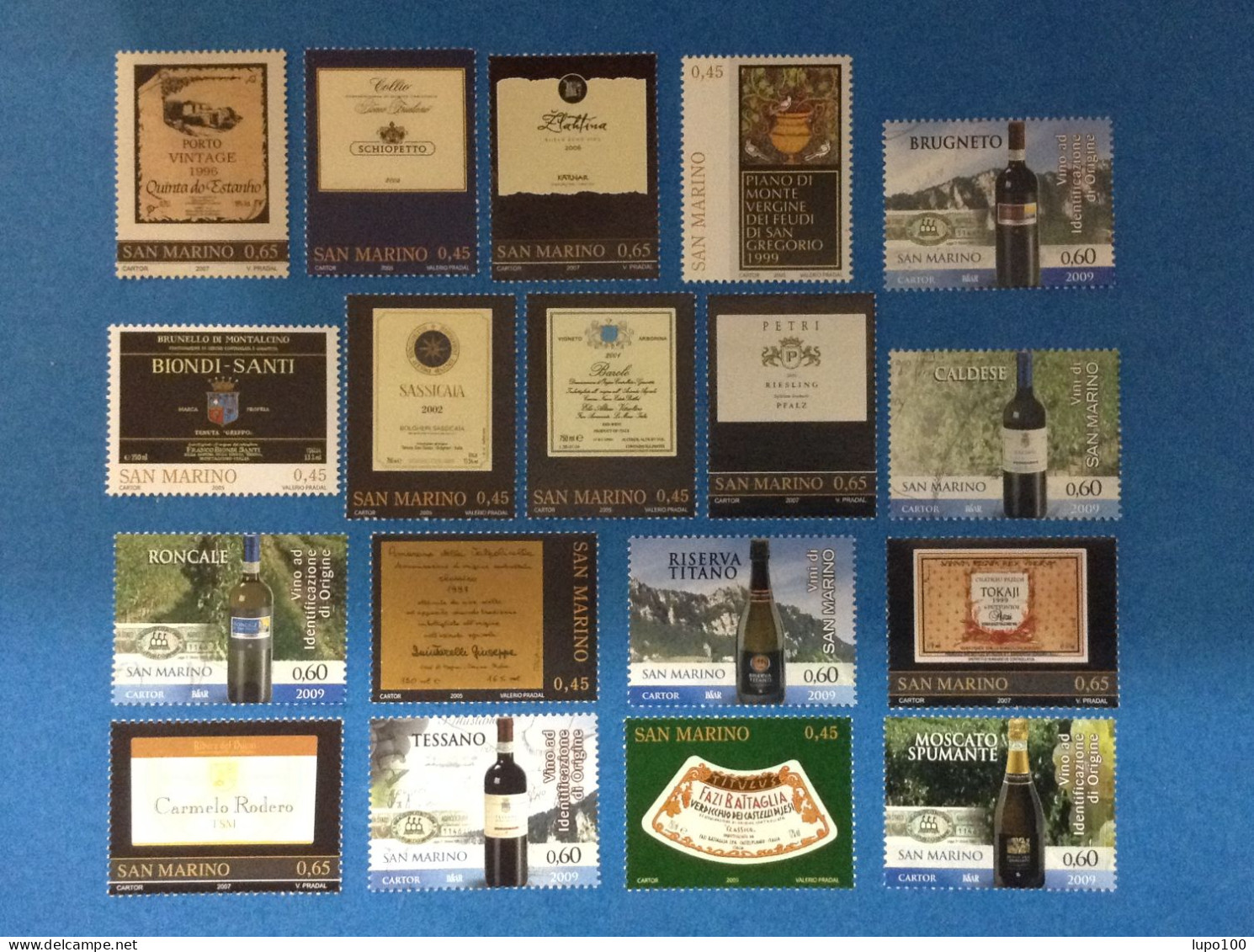 San Marino I Vini Lotto Da 18 Francobolli Nuovi Mnh** Anni 2005 2007 2009 - Verzamelingen & Reeksen