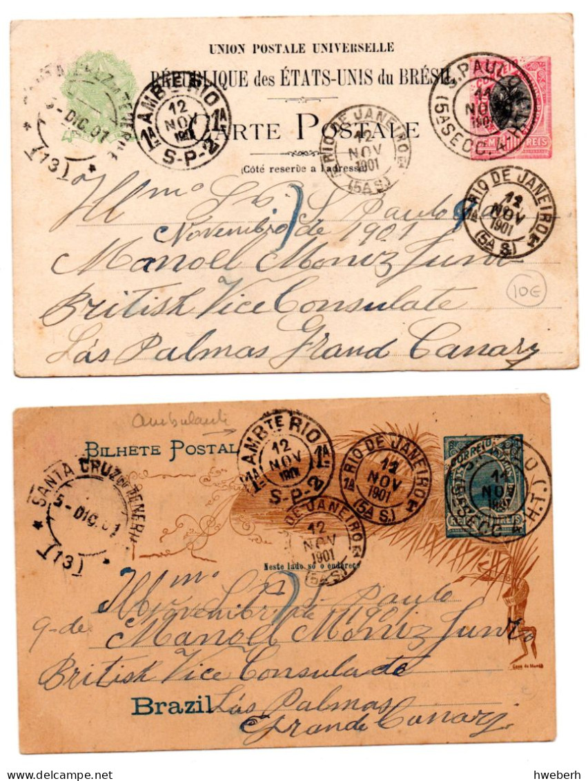 1897/1924 Lot de 15 Entiers ou Lettres ayant circulé (voir détail)