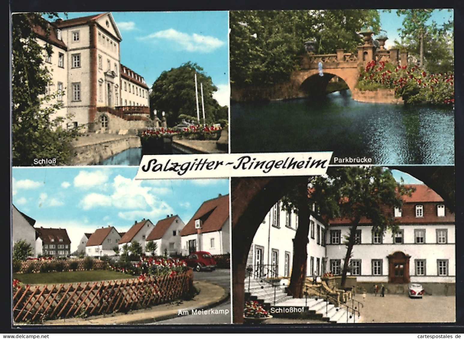 AK Salzgitter-Ringelheim, Strassenpartie Am Meierkamp, Schloss Mit Schlosshof  - Salzgitter