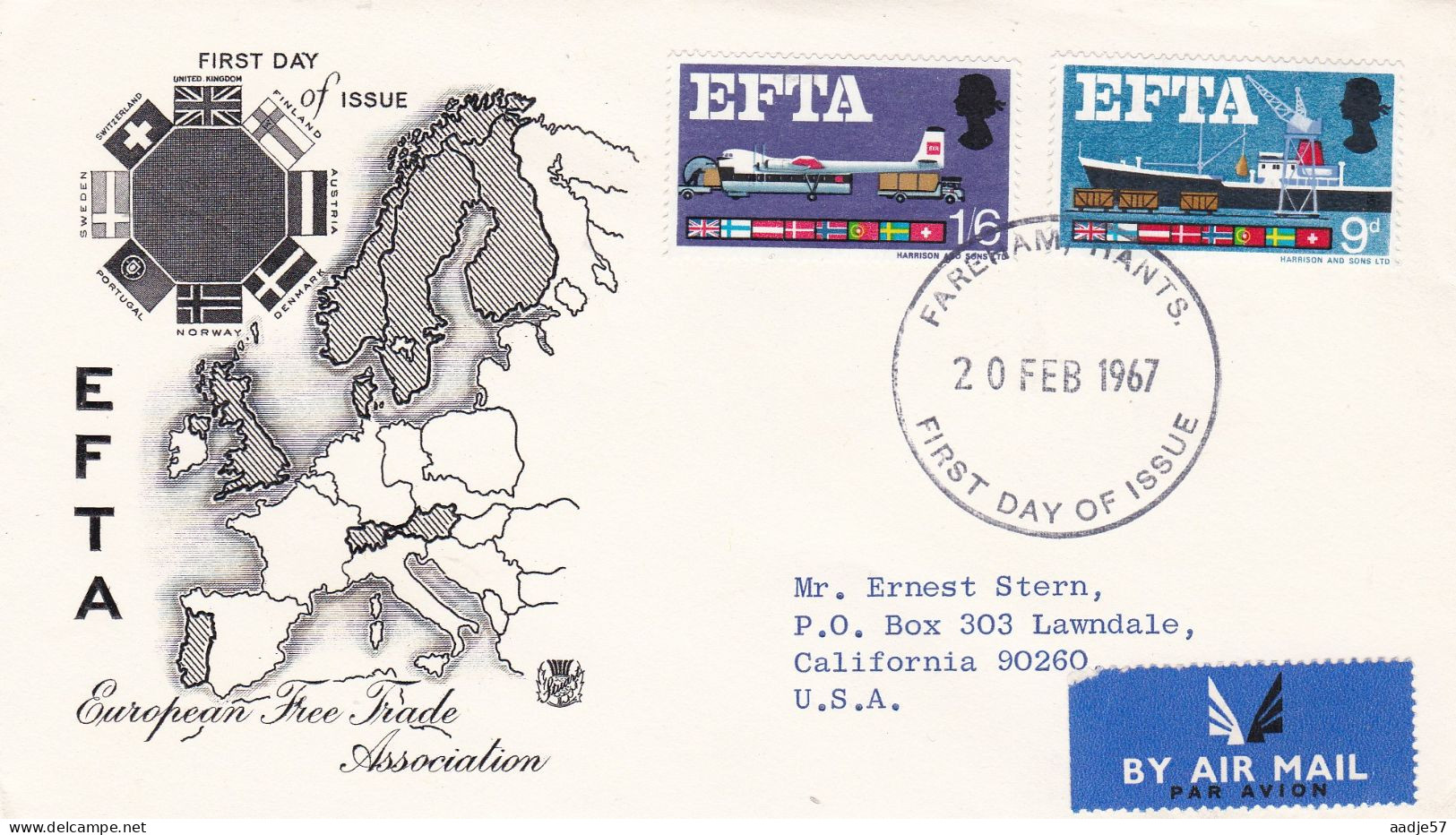 GB Engeland EFTA FDC 1967 Edinburgh - 1952-1971 Em. Prédécimales