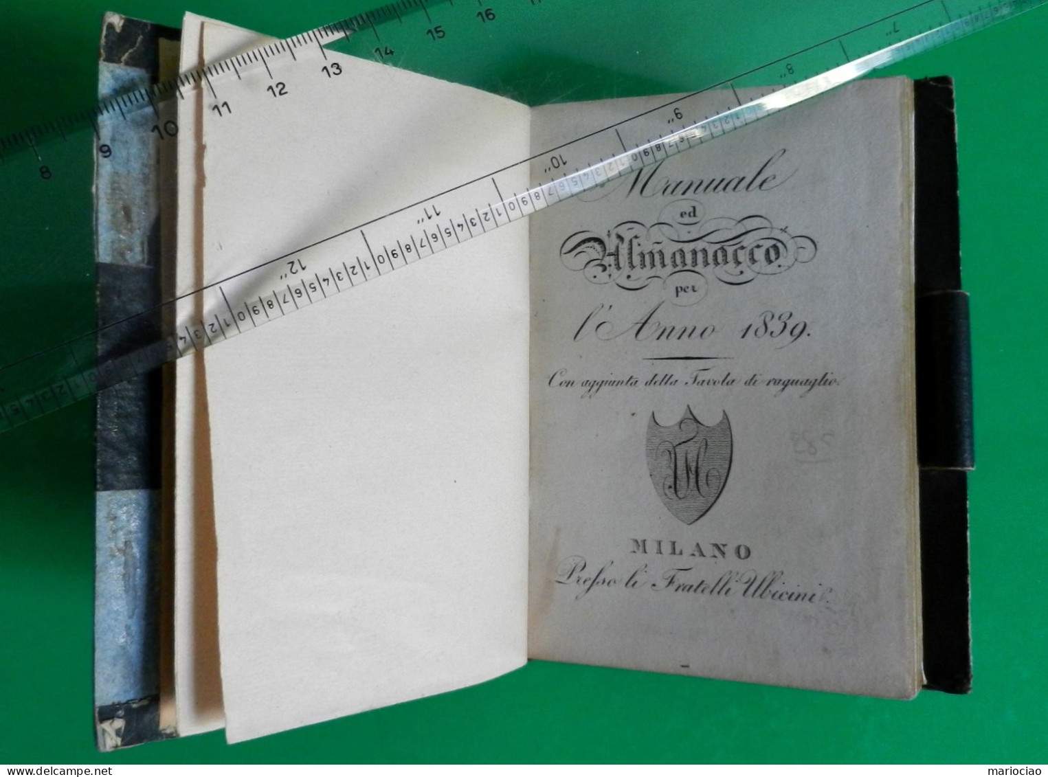 D-IT Almanacco Milano Anno 1839 Tavole Conversione Delle Monete - Historische Documenten