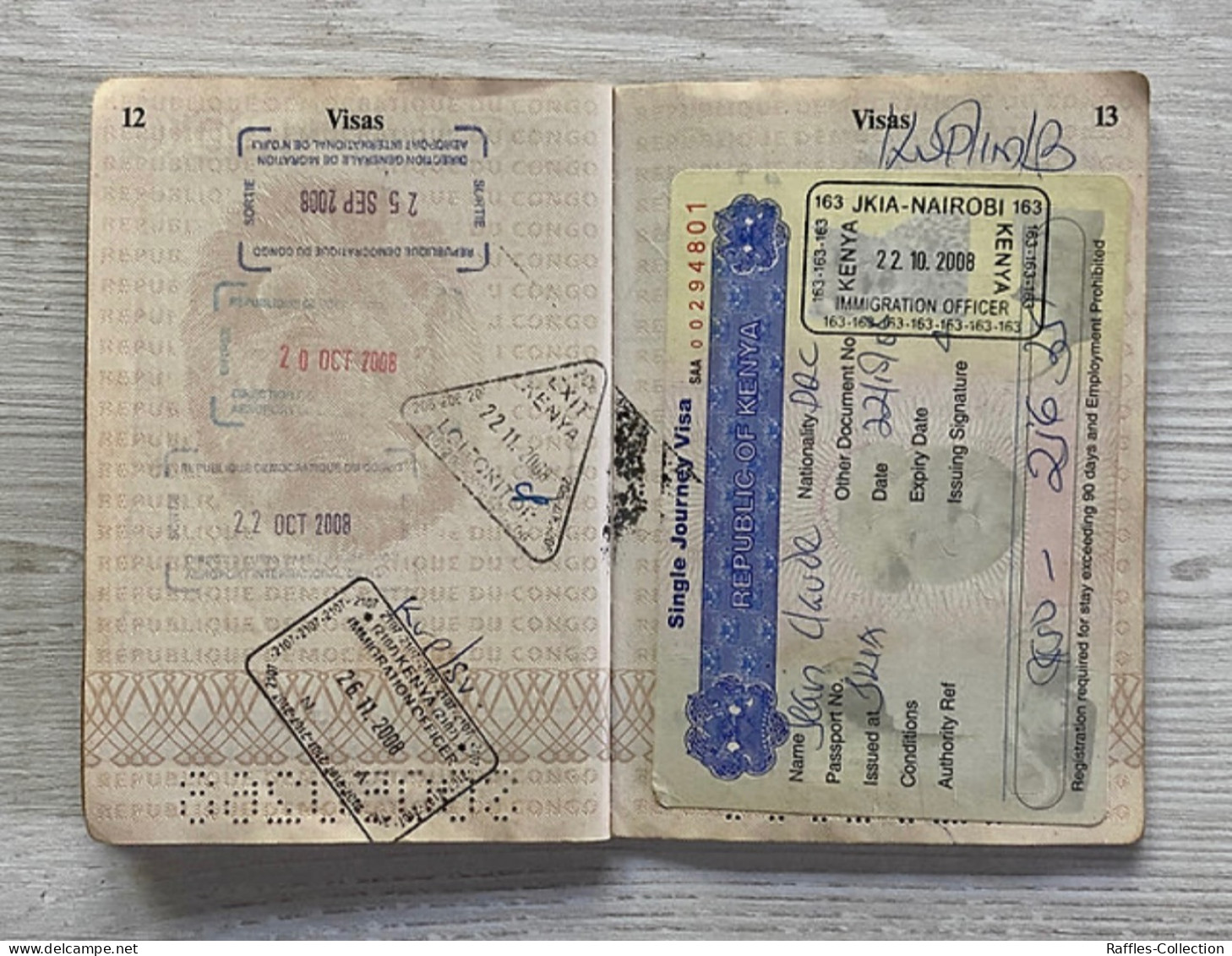 Congo Service passport passeport reisepass pasaporte passaporto