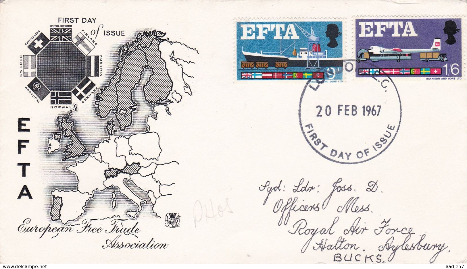 GB Engeland EFTA FDC 1967 Edinburgh Phosfor - 1952-1971 Pre-Decimale Uitgaves