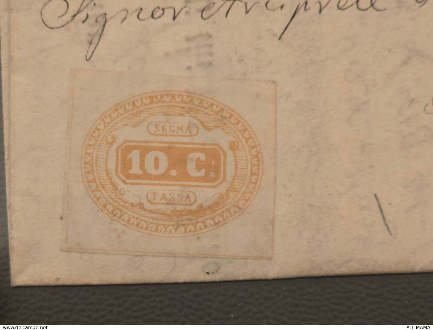 Italien Alte Brief - Kirchenstaat 10 Cent Orang- 1864 - SEGNATASSE Italy Kingdom - Sächsische Steuer Nr#1a Königreich It - Strafport