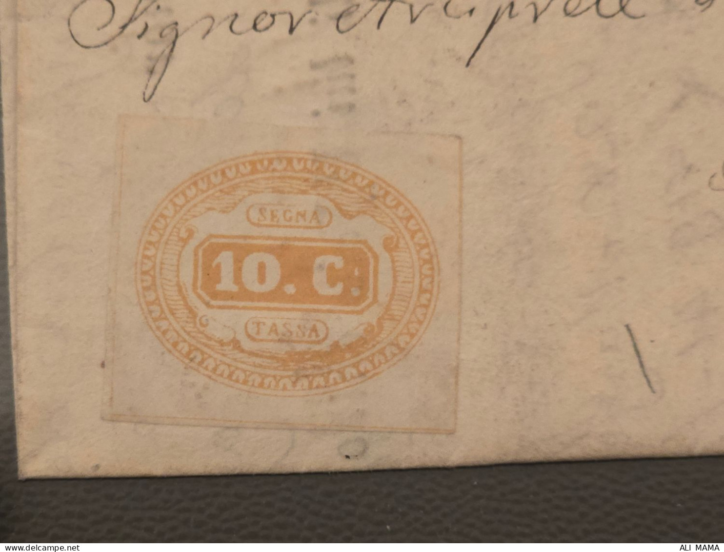 Italien Alte Brief - Kirchenstaat 10 Cent Orang- 1864 - SEGNATASSE Italy Kingdom - Sächsische Steuer Nr#1a Königreich It - Taxe