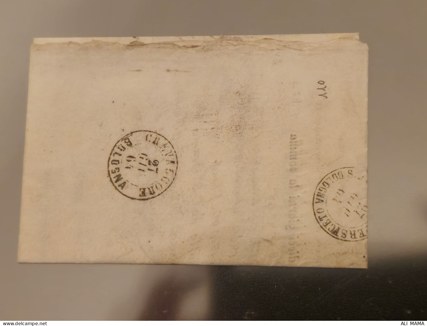 Italien Alte Brief - Kirchenstaat 10 Cent Orang- 1864 - SEGNATASSE Italy Kingdom - Sächsische Steuer Nr#1a Königreich It - Postage Due