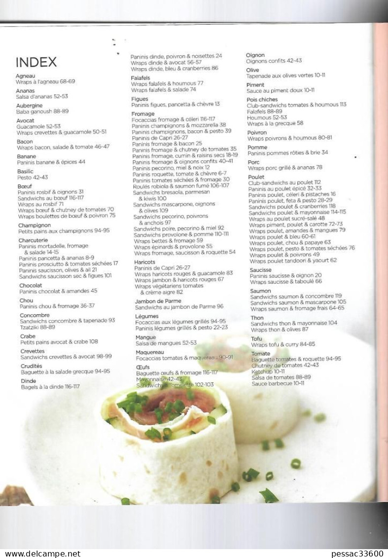 Paninis, sandwich & Wraps  Corsi Stefania  BR TBE carnet de cuisine Edition Larousse  2012