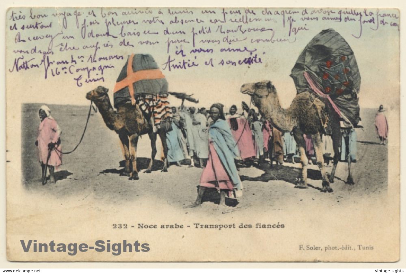 Tunisia: Noce Arabe - Transport De Fiancés / Camels - Desert (Vintage PC 1905) - Other & Unclassified