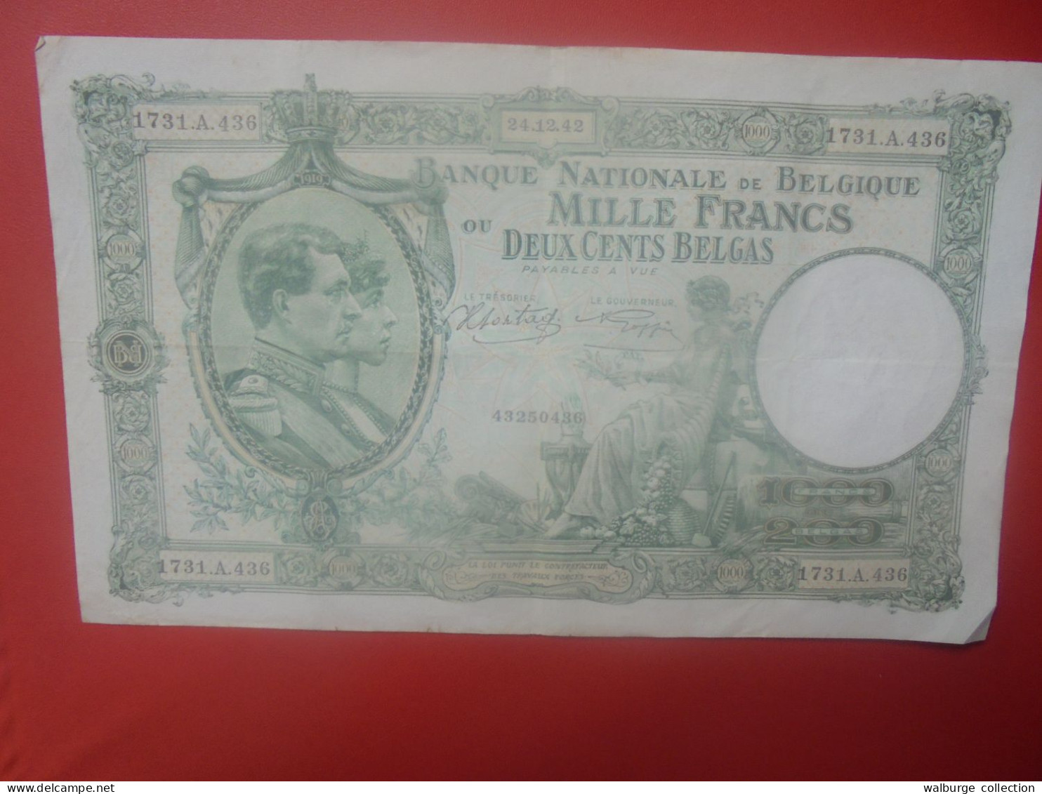 BELGIQUE 1000 Francs 1942 Circuler (B.18) - 1000 Francs & 1000 Francs-200 Belgas