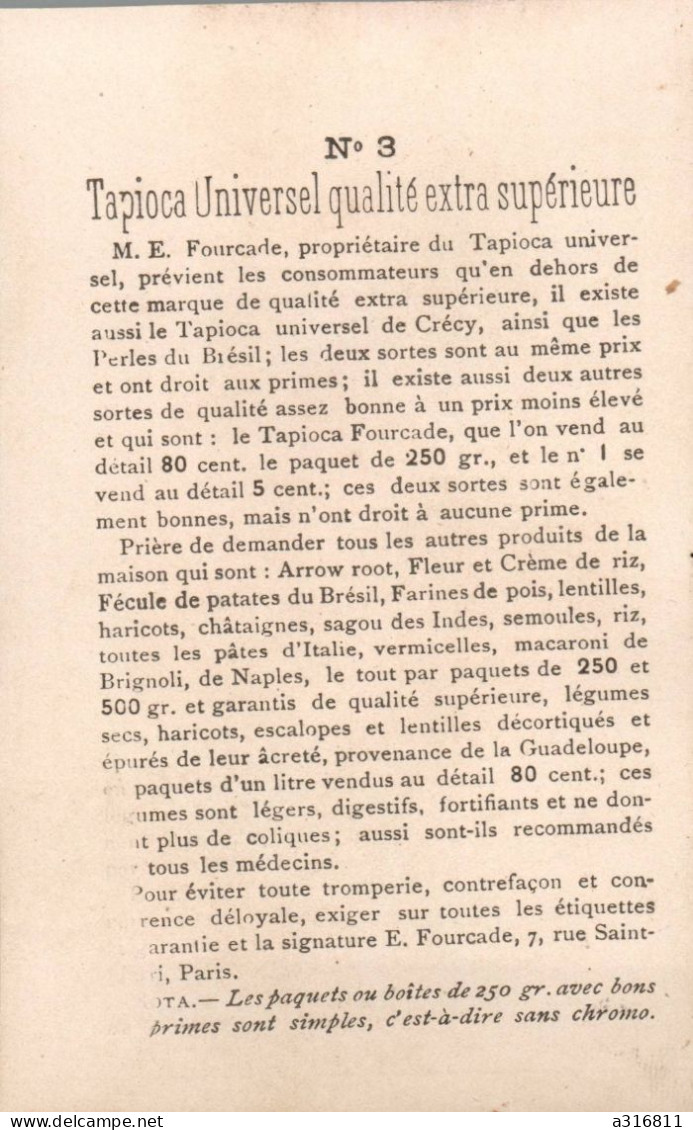 Chromo Tapioca Universelle Chasseur De Papillons - Autres & Non Classés