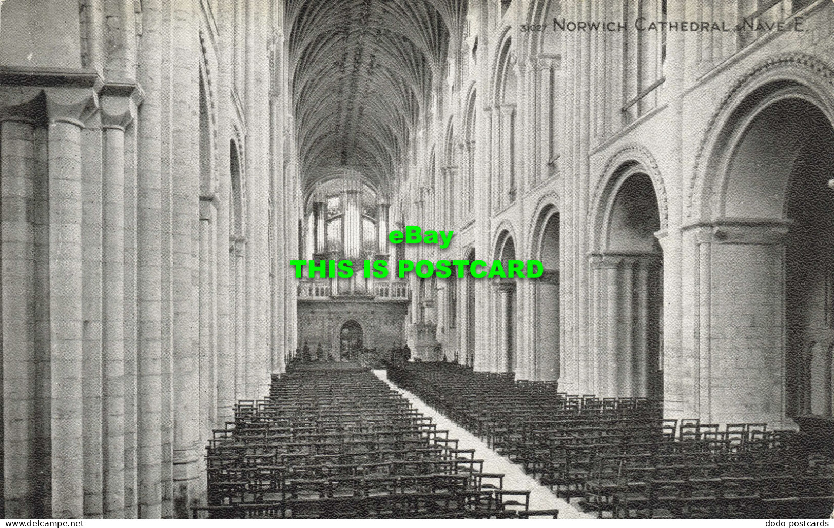 R595387 Norwich Cathedral. Nave E. Photochrom. Grano Series - World