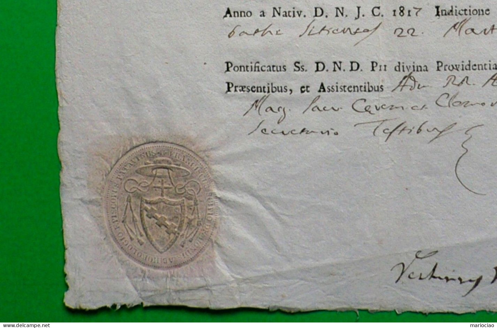 D-IT Bolla 1817 PADOVA - Dondis Ab Horologio Episcopus Patavinus - Historische Documenten